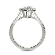 Luciana Pear Cut Pave Halo Split Shank Claw Set Engagement Ring - Nivetta